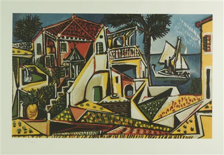 Da Pablo Picasso PAESAGGIO MEDITERRANEO stampa tipografica su carta, cm...