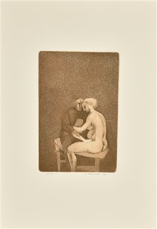 Epifanio Pozzato CONFESSIONE acquaforte/acquatinta su carta, battuta cm...