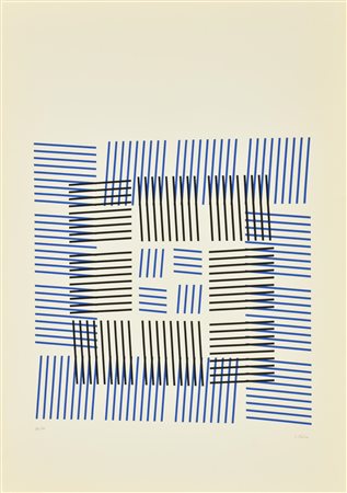 Giorgio Nelva RETICOLATO serigrafia su carta, cm 70x50; es. 24/75 firma e...