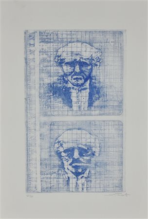 Sebastiano Trovato SENZA TITOLO incisione su carta, cm 50x35 (lastra cm...