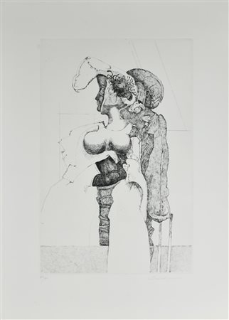 Imer Guala SULLA DONNA acquaforte su carta, cm 70x50 (lastra cm 50x32); es....