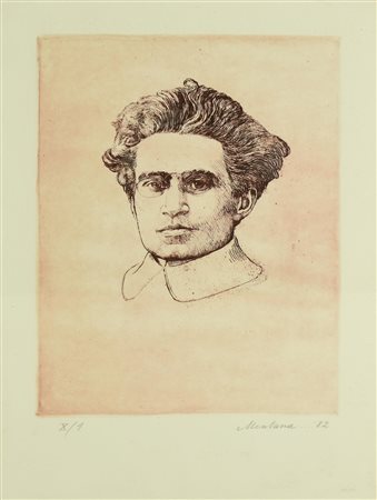 Mentana A. GRAMSCI, 1982 acquaforte-acquatinta su carta, battuta cm 23,5x18,...