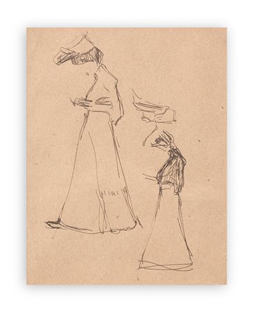 LUIGI BONAZZA (1877-1965) - Due figure femminili in lettura, passeggiando, ca. 1904/05