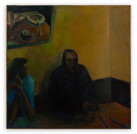 DOMENICO SIMONINI - Senza Titolo (Coppia a tavola)