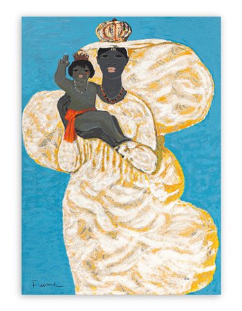 SALVATORE FIUME (1915-1997) - Madonna nera con bambino