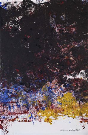 HERMANN NITSCH (Vienna, 1938 - 2022) senza titolo 2014 olio su carta...