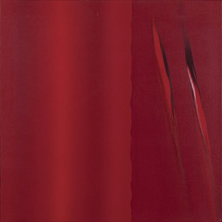ENNIO FINZI (Venezia, 1931) Il verso del colore in rosso 2001 olio su tela...