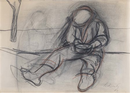 ARMANDO PIZZINATO (Maniago, 1910 - Venezia, 2004) Bozzetto per la siesta 1950...