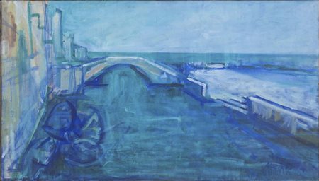 ARMANDO PIZZINATO (Maniago, 1910 - Venezia, 2004) Rio veneziano 1964 olio su...
