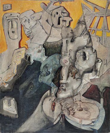 CHRISTIAN D'ORGEIX (1927 - 2019) Portrait presume de Schopenhauer olio su...