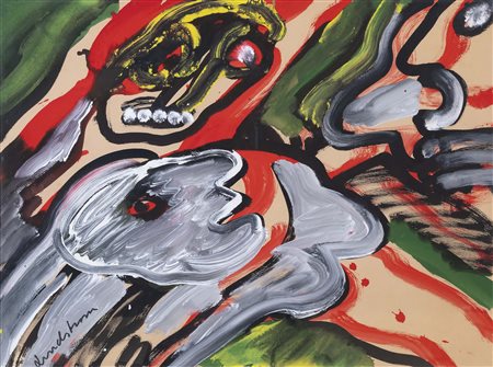 BENGT LINDSTROM (Stoccolma, 1925 - 2008) La grande Fete (1975) acrilici su...