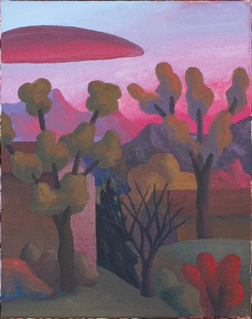 SALVO (Leonforte (En), 1947 - Torino, 2015) Sera d'ottobre 2001 olio su tela...