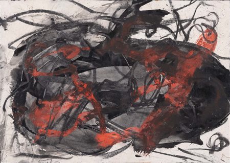 EMILIO VEDOVA (Venezia, 1919 - 2006) senza titolo (1989) inchiostro, pastello...