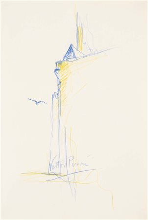 VETTOR PISANI (Ischia, 1934) Senza titolo disegno a pastelli su carta cm....