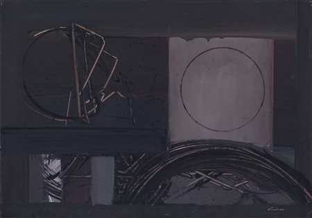 EMILIO SCANAVINO (Genova, 1922 - Milano, 1986) Icona 1966 acrilici su cartone...