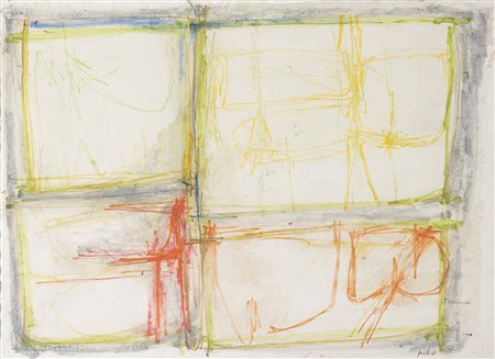 ACHILLE PERILLI (Roma, 1927 - 2021) Composizione 1961 tecnica mista su carta...