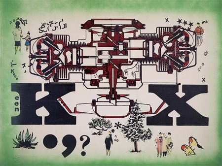 RODOLFO VITONE (Genova, 1927 - 2019) senza titolo 1974 tecnica mista su tela...