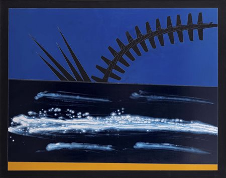 FRANCO ANGELI (Roma, 1935 - 1988) Impatto 1987 smalto su tela cm. 130x160...