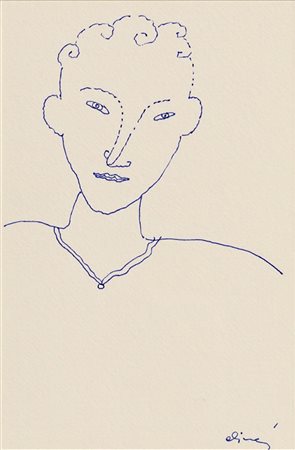 LUCA ALINARI (Firenze, 1943 - 2019) Ritratto disegno a penna su carta cm....