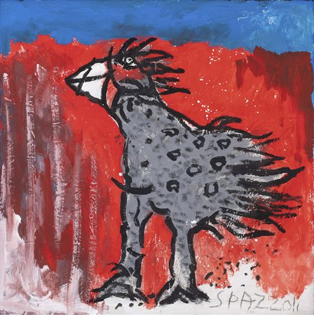 VANNI SPAZZOLI (Forli, 1940) senza titolo tecnica mista su carta intelata cm....