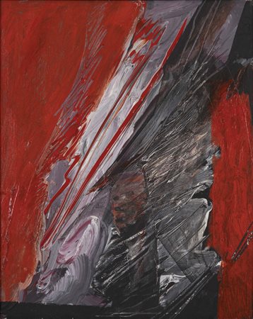 PIERO RUGGERI (Torino, 1930 - 2009) Fulmine olio su tela cm. 50x40 firma e...