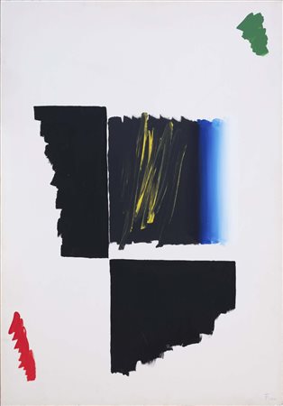 ENNIO FINZI (Venezia, 1931) senza titolo tempera su carta intelata cm. 70x100...