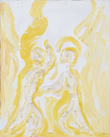 VIRGILIO GUIDI (Roma, 1892 - Venezia, 1984) Incontro olio materico su tela...