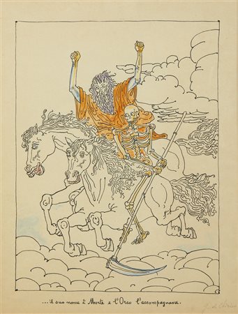 DE CHIRICO GIORGIO (1888 - 1978) - ...il suo nome è Morte e l'Orco l'accompagnava.