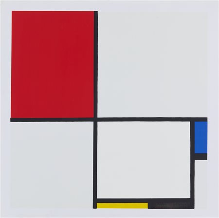 MONDRIAN PIET (1872 - 1944) - (AFTER). Composition No. III, with Red, Blue, Yellow, and Black.