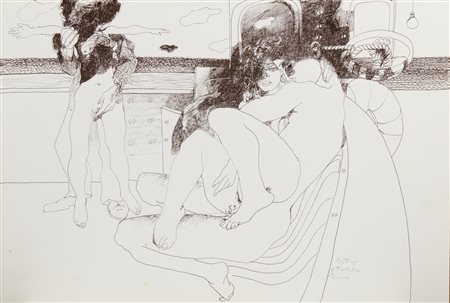 CALABRIA ENNIO (n. 1937) - Amanti a Venezia.