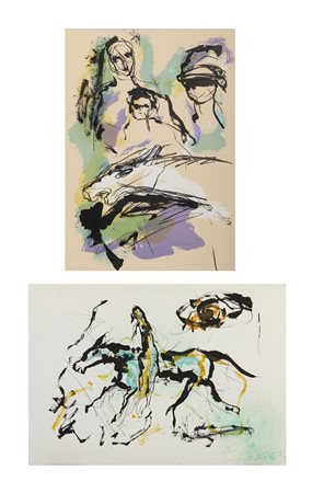 TRECCANI ERNESTO (1920 - 2009) - Lotto composto da n. 2 fogli. Senza titolo.