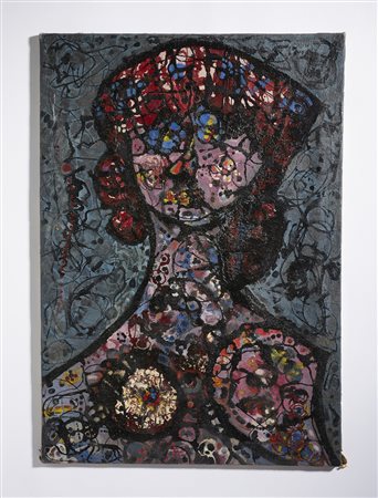BIASI GUIDO (1933 - 1982) - Donna dal seno fiorito.