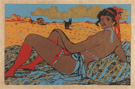 FIUME SALVATORE (1915 - 1997) - Somala con calze rosse.