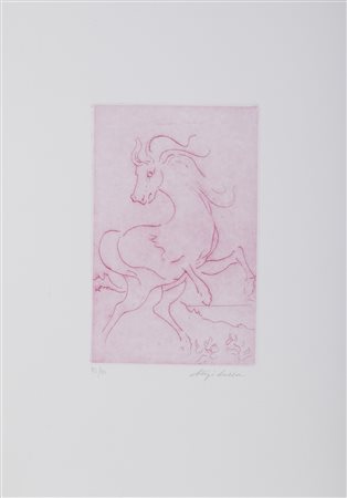 SASSU ALIGI (1912 - 2000) - Cavallo Xanto tramonto.