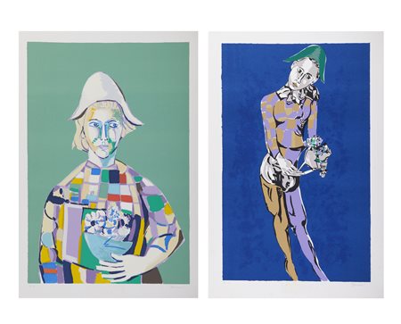 BOSCAINI VINICIO (n. 1925) - Lotto composto da n. 2 fogli. Senza titolo.