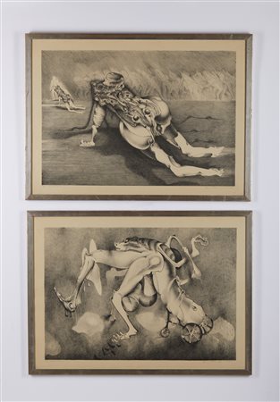 CHAVEZ GERARDO (n. 1937) - Lotto composto da n. 2 fogli. Face à l'amour, faire à la mort...