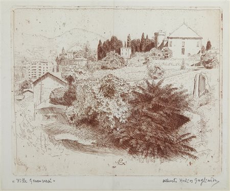 GAGLIARDO ALBERTO HELIOS (1893 - 1987) - Ville genovesi.