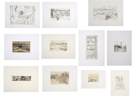 BIASION RENZO (1915 - 1996) - Lotto composto da n. 11 fogli. Senza titolo.