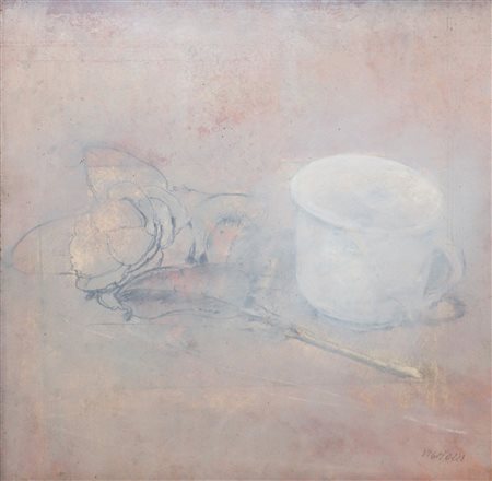Piero Vignozzi (Firenze 1934)  - Natura morta, tazza con fiore