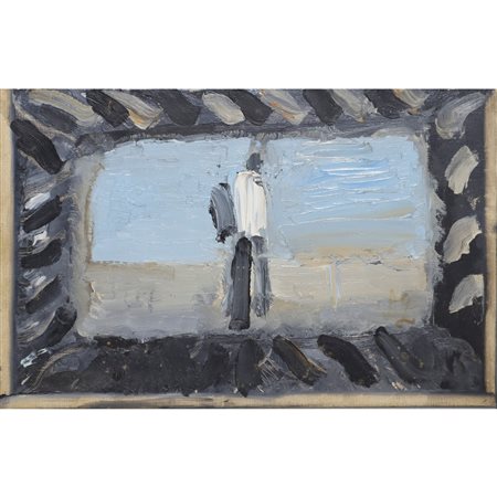 Alberto Gianquinto (Venezia  29 marzo 1929-Jesolo 17 maggio 2003)  - Uomo che guarda il mare (Piero Guccione), 1991