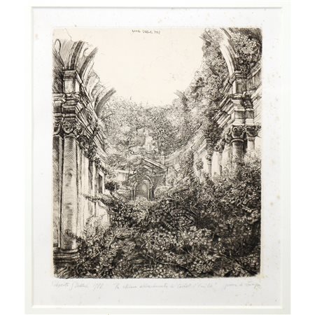 Roberto Stelluti (Fabriano 13/09/1951)  - La chiesa abbandonata in Castel d'Emilio, 1992