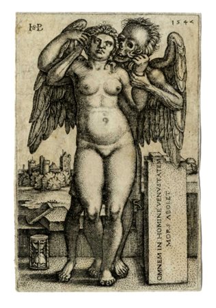 Hans Sebald  Beham, La Morte e giovane donna (La Morte cancella ogni bellezza). 1547.