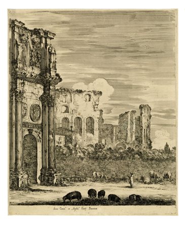 Stefano  Della Bella, L'Arco di Costantino e altri fogli. 1656 ca.