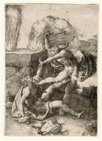 Lucas  Van Leyden, Caino uccide Abele. 1529.