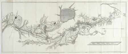 Giovanni  Canocchi (abate)  (attivo in Toscana seconda metà  del XVIII secolo ), Carta idrografica del corso della Chiana dall'Arno al Tevere. 1788.