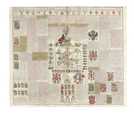 Pierre  Husson, L'Europe Representée par La Geographie Naturelle et Historique et Par Le Blazon des Monarques des Prices des Republiques &c. La Haye: Chez Pierre Husson, Marchand Libraire 1725-1750].