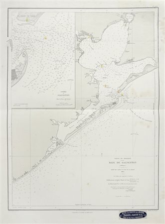 Régnier et Dourdet, Golfe du Mexique / Baie de Galveston (Texas). Paris: Dépôt des Cartes et Plans de la Marine, 1865 (Corrections essentielles en 1868, 1872) / Paris: Régnier et Dourdet [1872].