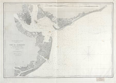 Longuet Kautz, Port de Charleston d'après la Carte Américaine de 1866. Dépôt des Cartes et Plans de la Marine / Paris: Lemercier, 1871.