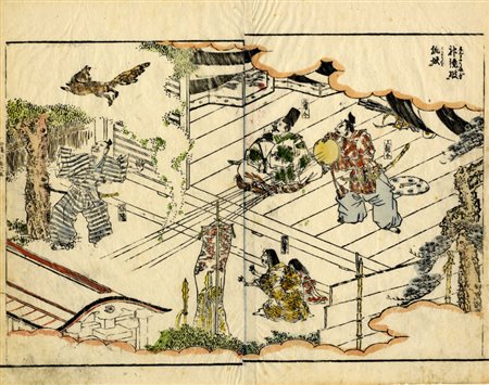 Artista giapponese di epoca Meiji, Quattro tavole di vario soggetto.