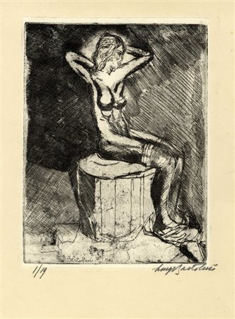 Luigi Bartolini, Nudo con violette. 1943.